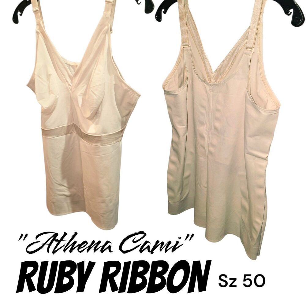 Ruby Ribbon Sz 50 Athena 3061 Beige Wireless Smoothing Shaping Support Cami Top